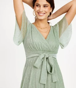 EDJI Robe longue cache-cœur plissée Léa* Robes
